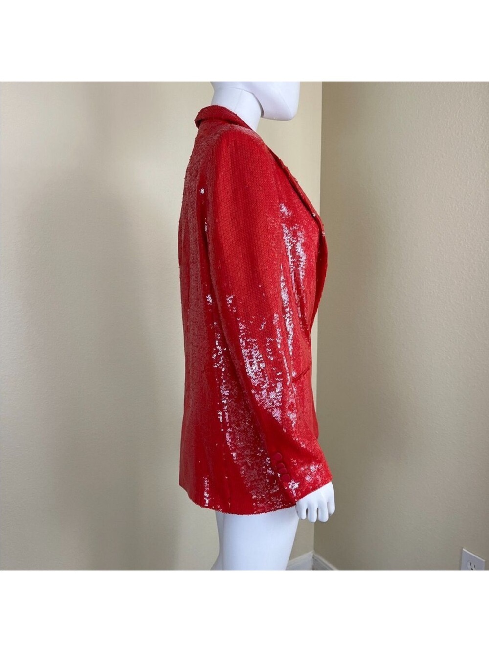 NWOT Zara Red Sequin Blazer Jacket - Statement Piece Sz S - Picture 11 of 13